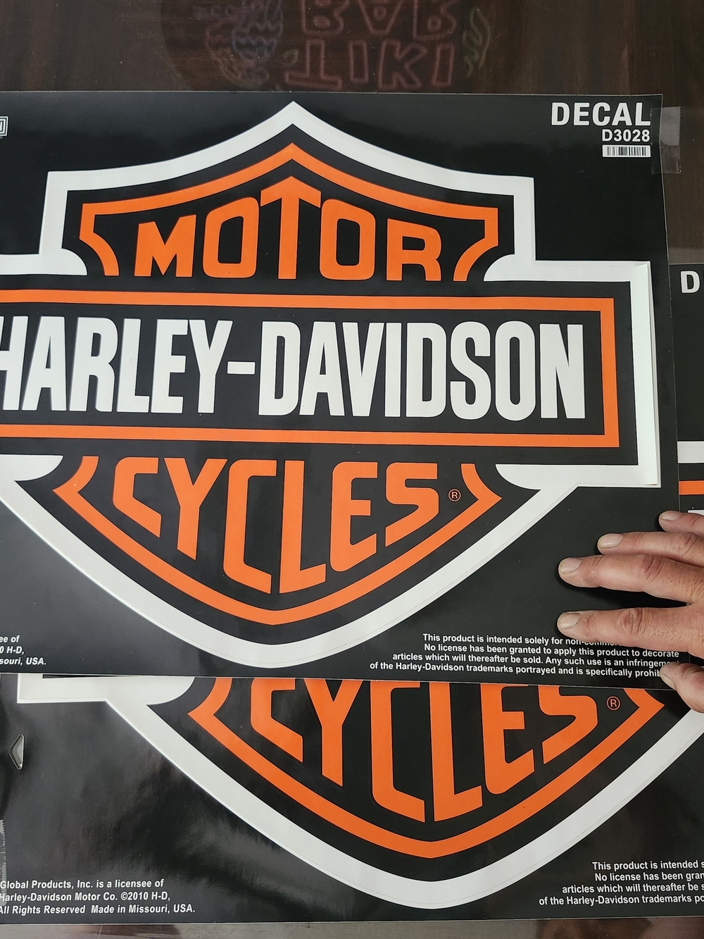 Harley-Davidson Black & Orange Shield Logo Decal